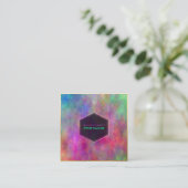 PixDezines Abstracte Waterverf/Neon Vierkante Visitekaartje (Staand voorkant)
