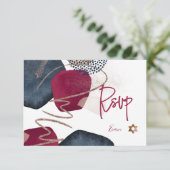 PixDezines Abstrait RSVP Navy Bar Mitzvah ✡ (Debout devant)