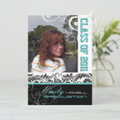 PixDezines Afstuderen, Bellissimo Damask Kaart (Staand voorkant)