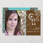 PixDezines Afstuderen, Bellissimo Damask Kaart (Voorkant / Achterkant)