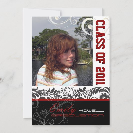 PixDezines Afstuderen, Bellissimo Damask Kaart (Voorkant)