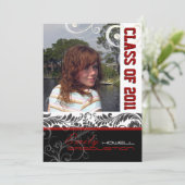 PixDezines Afstuderen, Bellissimo Damask Kaart (Staand voorkant)