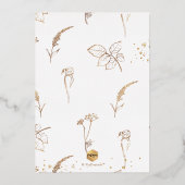 PixDezines Afstuderen Herbacous Real Gold Folie Uitnodiging (Achterkant)