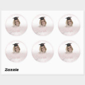 PixDezines Afstuderen/Marble+Blush Pin Ronde Sticker (Vel)