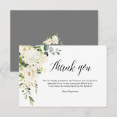 PixDezines Albasten Rozen Condoleance Dank Je Kaart (Voorkant / Achterkant)