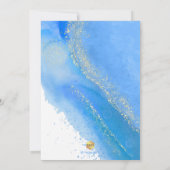 PixDezines Alcohol+Ink Caribbean Blue Bat Mitzvah Kaart (Achterkant)