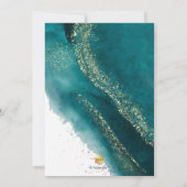 PixDezines Alcohol+Ink Donkergroene Bar Mitzvah Kaart (Achterkant)