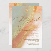 PixDezines Alcohol+Ink Rusty Sinaasappel Blauwgroe Kaart (Voorkant / Achterkant)