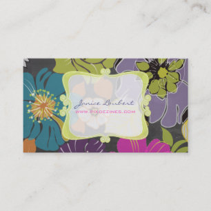 PixDezines alegre retro bloemen/krijtbord Visitekaartje