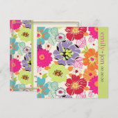 PixDezines alegre retro floral Kaart (Voorkant / Achterkant)
