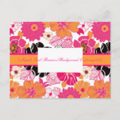 PixDezines Alegre Retro Floral, Marketing Briefkaa Briefkaart (Voorkant)