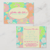 PixDezines Alegre Retro Floral, Pastel/DIY kleur!! Visitekaartje (Voorkant / Achterkant)