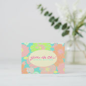 PixDezines Alegre Retro Floral, Pastel/DIY kleur!! Visitekaartje (Staand voorkant)