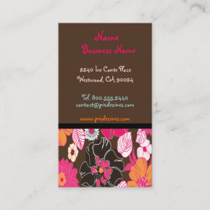 PixDezines alegre retro foral, DIY background Visitekaartje