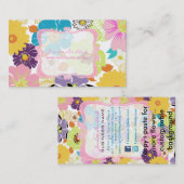 PixDezines alegre retro tropische bloemen/DIY kleu Visitekaartje (Voorkant / Achterkant)