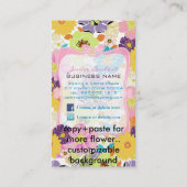 PixDezines alegre retro tropische bloemen/DIY kleu Visitekaartje (Achterkant)