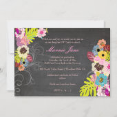 PixDezines alkboard+floral afstuderen Kaart (Achterkant)