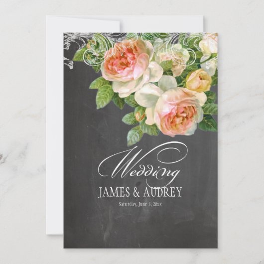 PixDezines alkboard/rokokos/ rozen Kaart (Voorkant)