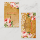 PixDezines-alkboard+ rozen Visitekaartje (Voorkant / Achterkant)