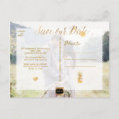 PixDezines Aloha Ananas/ Doré/ Faire-part de maria (Dos)