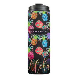 PIXDEZINES ALOHA ANANAS FAUX GOUDEN FOLIE THERMOSBEKER
