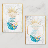 PixDezines Aloha Ananas/Goud/Marmer/Behuizing Informatiekaartje (Voorkant / Achterkant)
