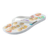PixDezines Aloha Ananas Patroon Teenslippers (Schuin)