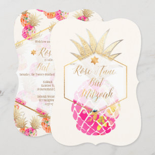 PixDezines Aloha Ananas/Waterverf/Bat Mitzvah Kaart