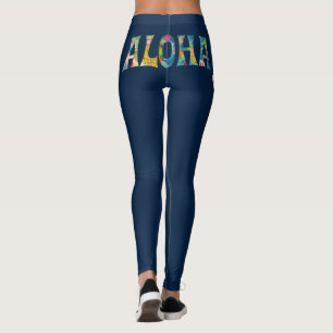 PixDezines Aloha Hawaii/Zelf achtergrondkleur make Leggings