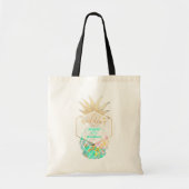 PixDezines Aloha Hawaiian Pineapple/Turquoise Tote Bag (Voorkant)