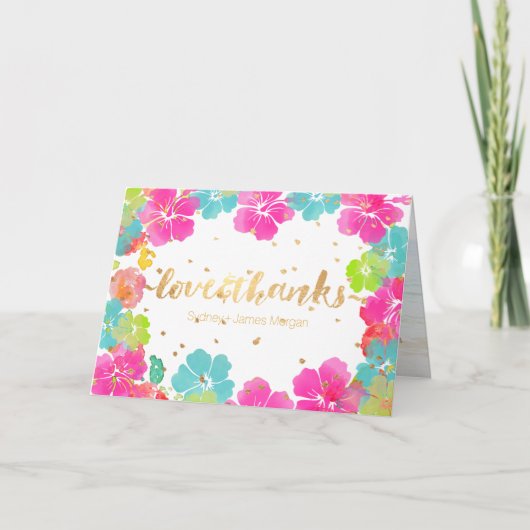 PixDezines Aloha Hibiscus Leis/Bedankt Bedankkaart (Voorkant)