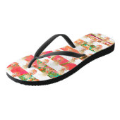 PixDezines Aloha Pineappels+Stripes Teenslippers (Schuin)