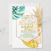 PixDezines Aloha Pineapples/Golden/Afstuderen Luau Kaart (Voorkant)