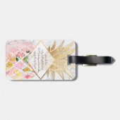 PixDezines Aloha Pineapples+White Marble Bagagelabel (Achterkant horizontaal)