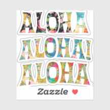 PixDezines Aloha, Zwart, Blauwgroen en Rood