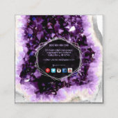 PixDezines Amethyst Quartz/Jewelry Designer Vierkante Visitekaartje (Achterkant)