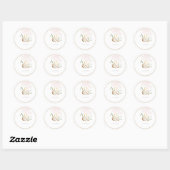 PixDezines Ampersand+H2 Dusty Blush Cream Rozen Ronde Sticker (Vel)