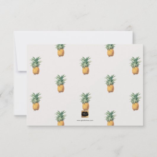 PixDezines  Ananas/Faux Gold BrushScript Save The Date (Achterkant)