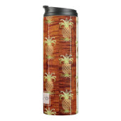 PixDezines Ananas Faux Koa Hout Longboard Thermosbeker (Geroteerd rechts)