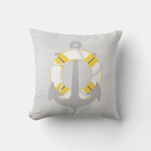 PixDezines anker/nautisch/oceaan/golf/waterverf Kussen