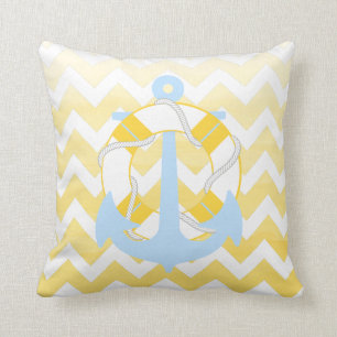 PixDezines anker/scheepvaart/chevron/waterverf Kussen