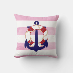 PixDezines anker/scheepvaart/chevron/waterverf Kussen
