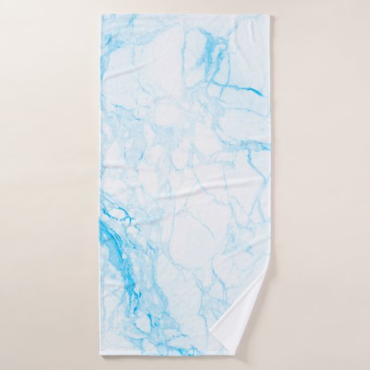 PixDezines Aqua Blue Marble Veines (Serviette de bain)