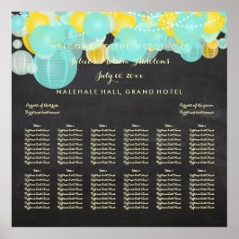 PixDezines Aqua/Yellow/Lantern/Seating Chart Poster