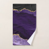PixDezines Aquarelle Agate Purple Gold Veines (Serviette à main)