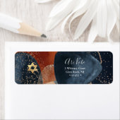 PixDezines Aquarelle Bleu Étiquette Abstrait moder (En situation)