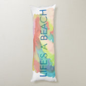 PixDezines aquarelle vie de plage coussin (Dos (Vertical))