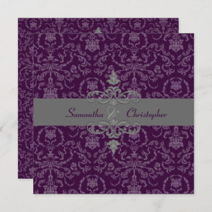 PixDezines Arianna Damask, DIY color, Plum/Eggplan Kaart
