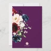 PixDezines Automne Blush Navy H2 Fleurs Invitation (Dos)