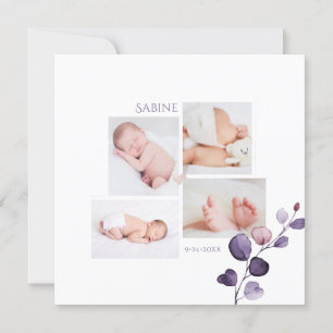 PixDezines Automne Eucalyptus Faire-part de naissa